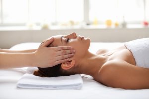 Relaxing facial and head massage